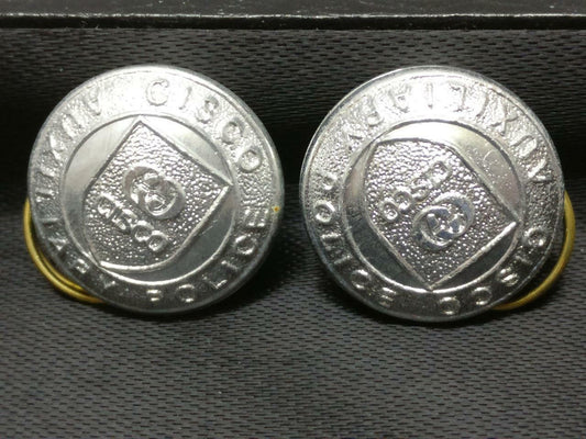 Vintage Rare Singapore Police CISCO 20mm Buttons x2 (A1876)