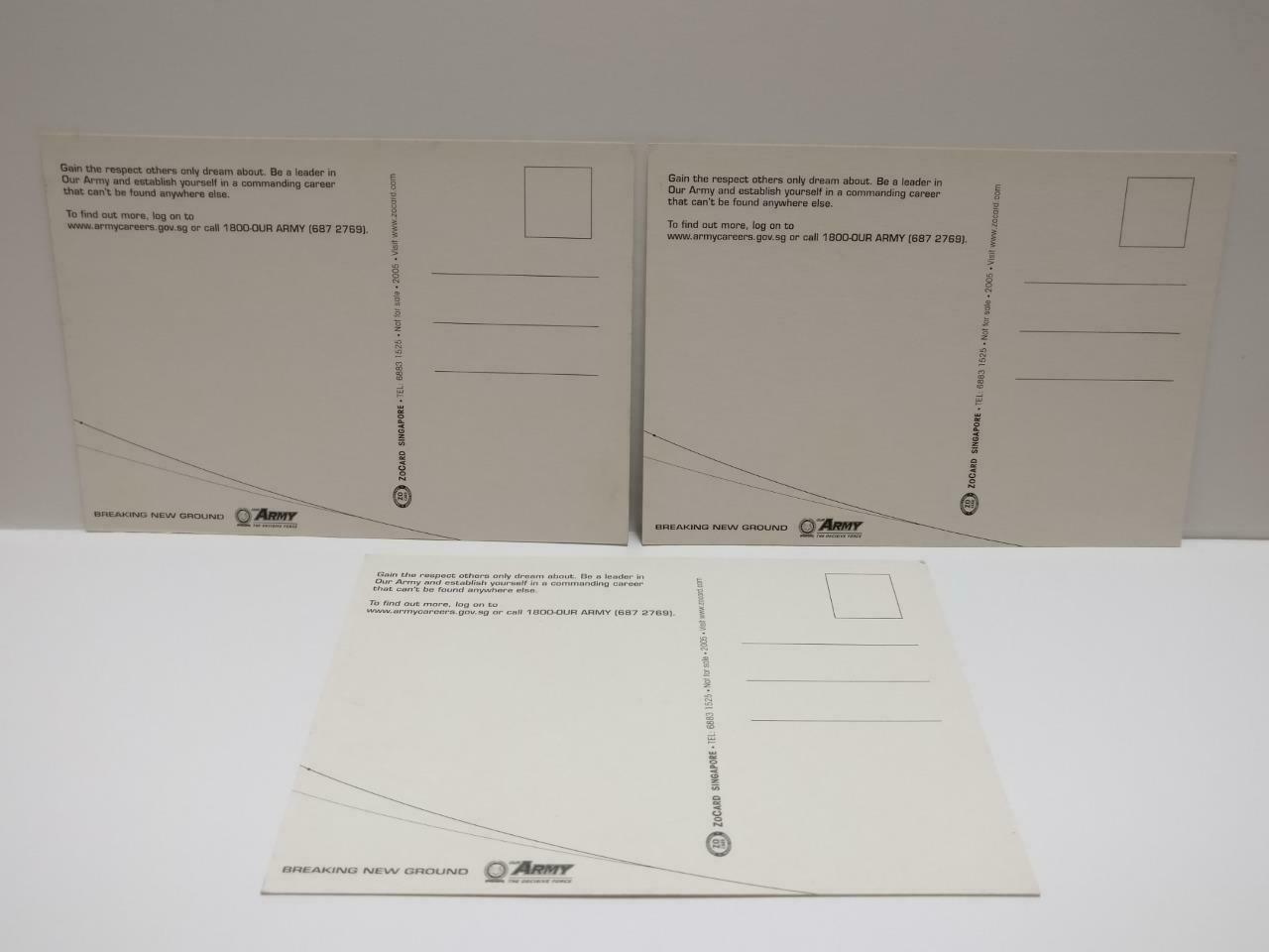 LUCKYPIGEON888 Singapore Army SAF Tank Soldier Rifle Postcard Set Of 3 (E0488)
