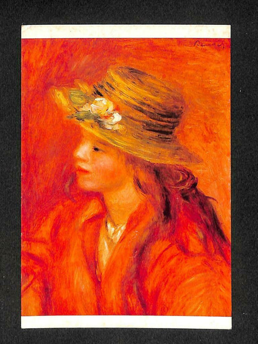 LUCKYPIGEON A. Renoir La Fillette Au Chapeau De Paille Painting Postcard (C1759)