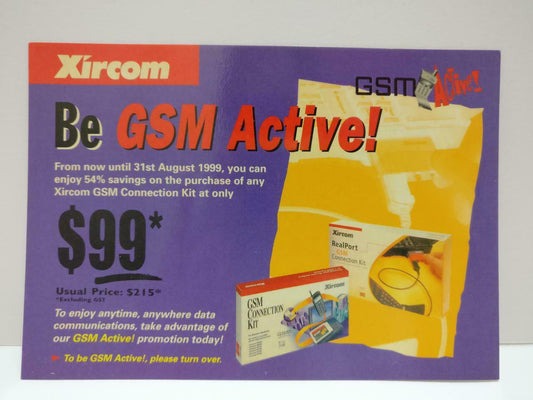 LUCKYPIGEON888 Xircom GSM Active Connection Kits Singapore Ad Postcard (E0097)