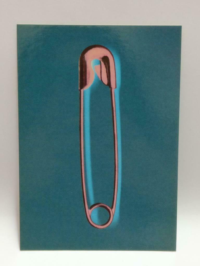 LUCKYPIGEON888 Huge Safety Pin Pink Green Singapore Ad Postcard (E0050)