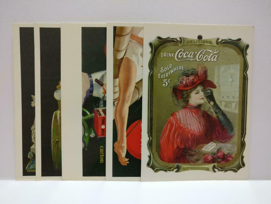 LUCKYPIGEON888 Coca Cola Coke Retro Women 1997 Italy Postcard Set Of 5 (E0471)