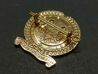 LKP99 Vintage Singapore Military Army Forces SAF Gold Tone Pin Badge F/S Lion B844