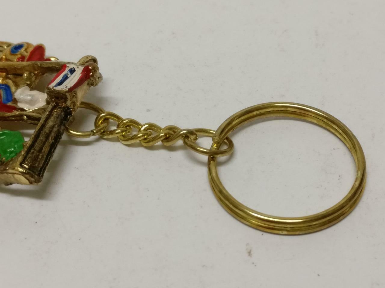 LP888 Rare Vintage Thailand Tuk Tuk Bangkok Auto Rickshaw Gold Tone Keychain F/S B794