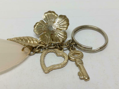 LP888 Vintage Flower Teardrop Acrylic Heart Multi Charms Keychain Keyring F/S (B832)