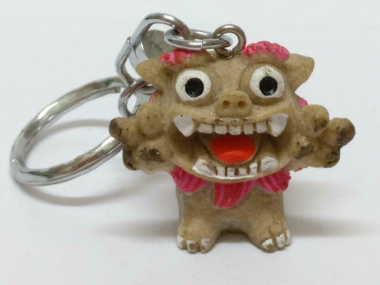 LP888 Rare Vintage Miniature Monster Creature Wood Souvenir Keychain Keyring F/S B754