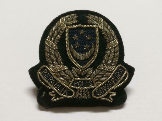Rare Vintage Singapore Singapura Police Embroidered Patch Pin Badge F/S B851