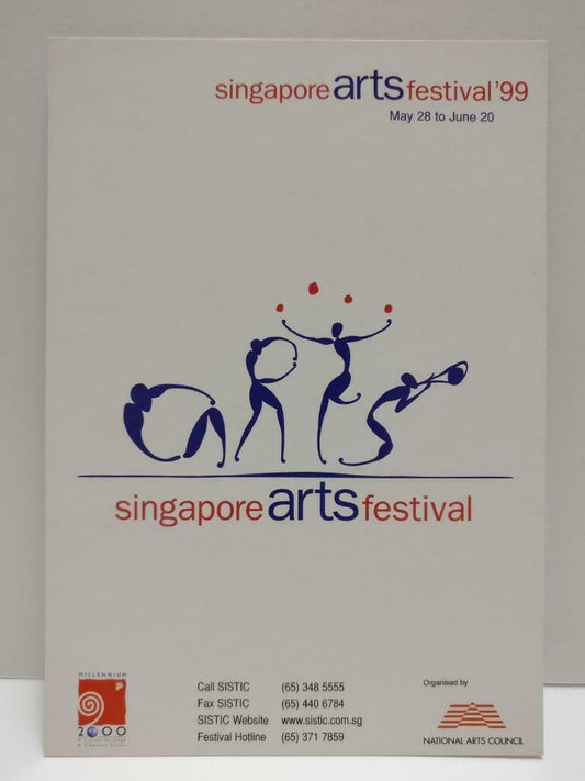 LUCKYPIGEON888 Singapore Arts Festival Abstract Art 1999 Ads Postcard (E0112)