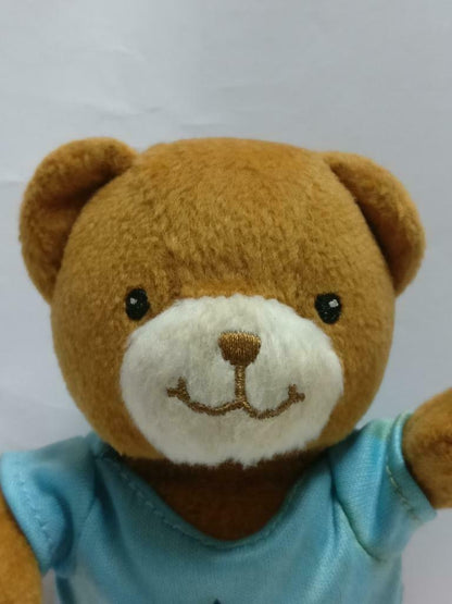 Singapore Airlines SIA Blue Shirt Brown Teddy Bear 5" Plush Toy F/S (PTY050)