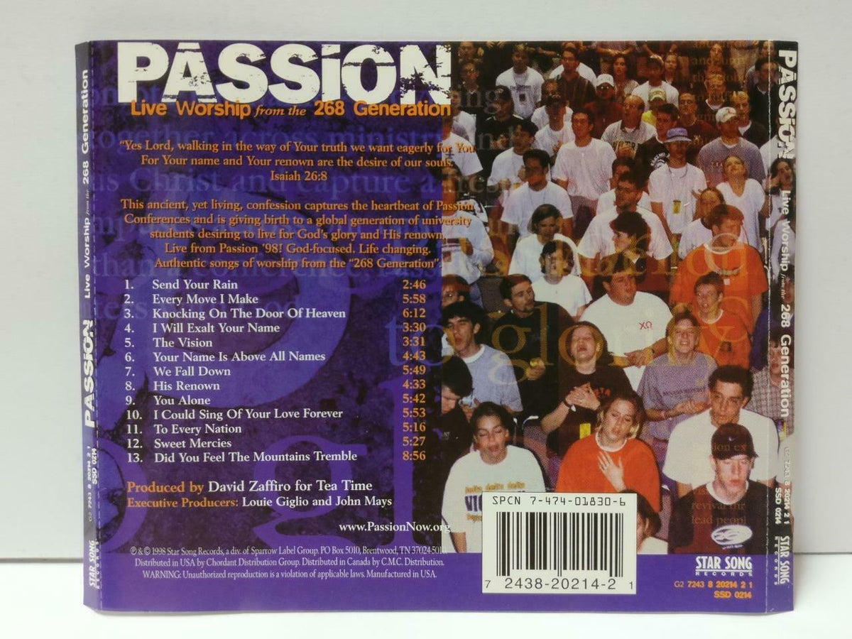 Passion Live Worship 268 Generation 1998 Jesus God Faith Christian CD CDS525