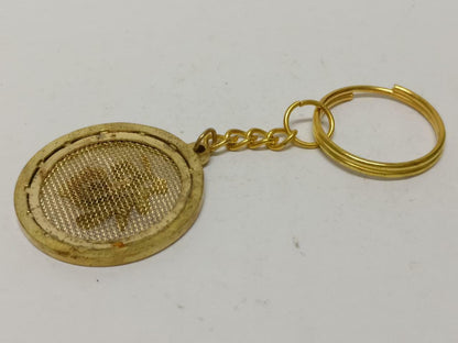 LP888 Traditional Chinese Fu Good Blessing Gold Tone Metal keyring Keychain F/S B774