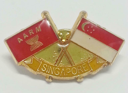 Rare Singapore Flag AARM Pin Badge F/S (B139)