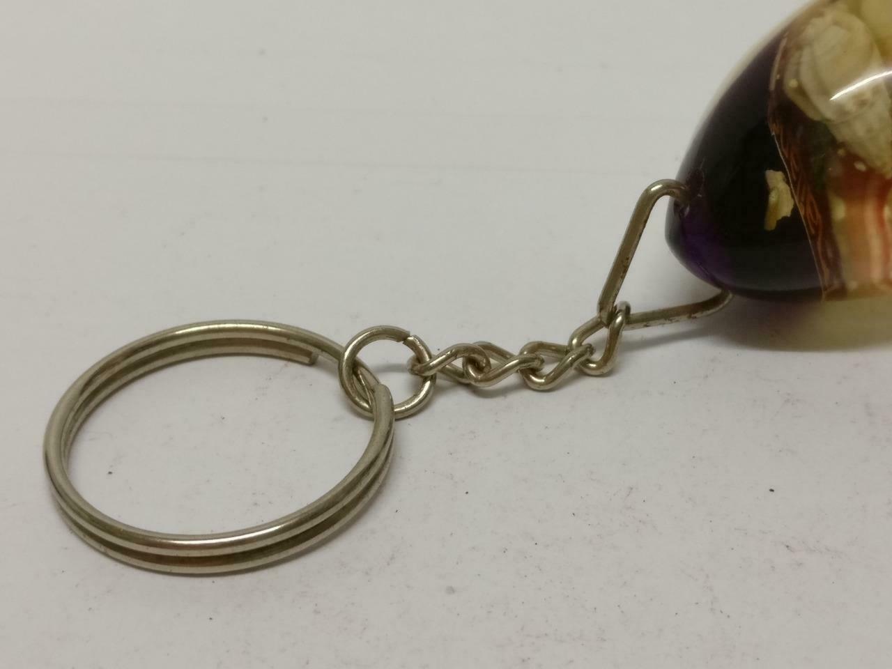 LP888 Rare Vintage Thailand Beautiful Seashells Acrylic Souvenir Keychain keyring B799