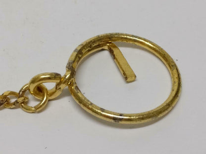 Vintage Cognac Martell 1715 Liquor Gold Tone Metal Keychain Keyring F/S (B687)