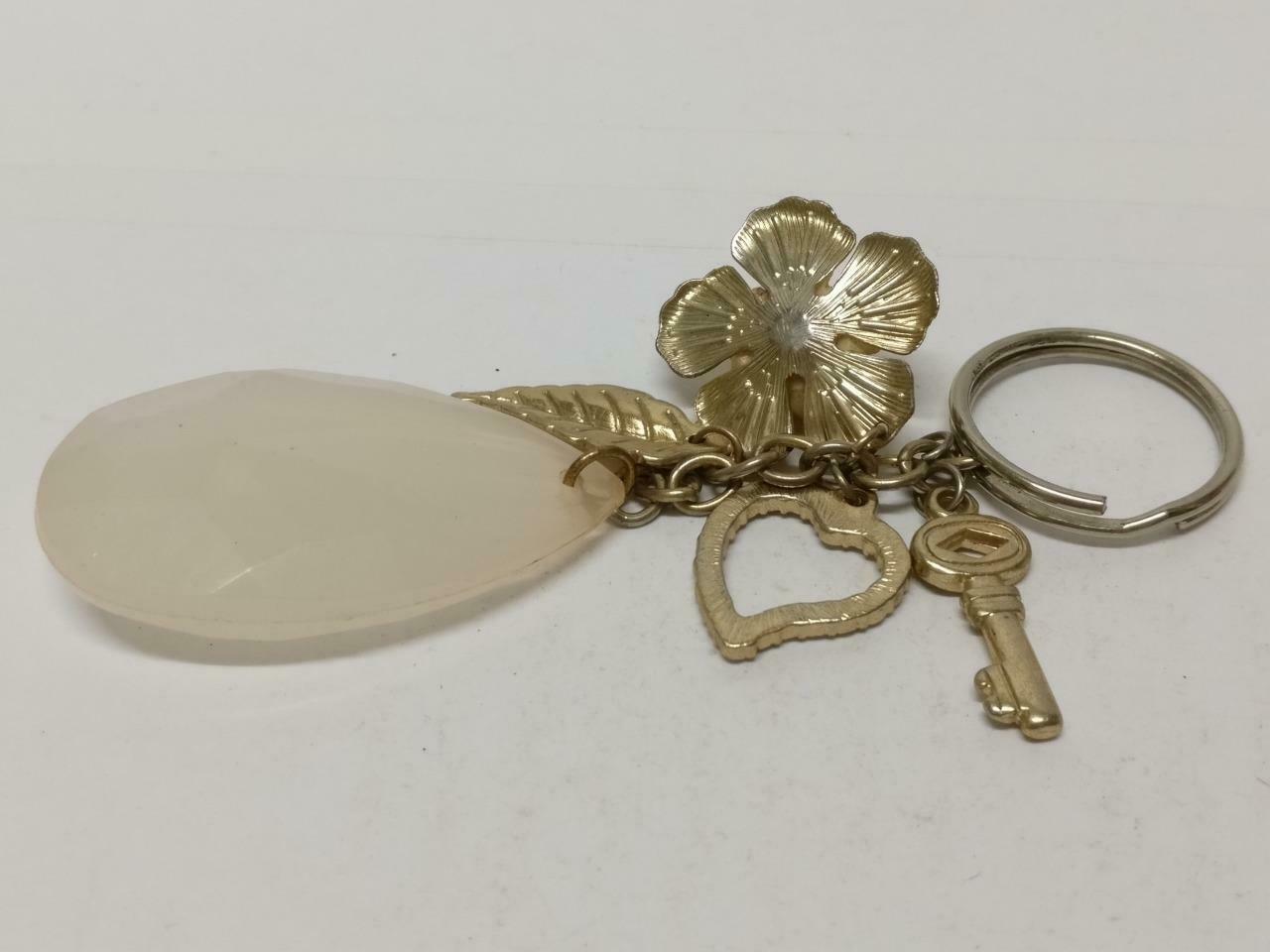 LP888 Vintage Flower Teardrop Acrylic Heart Multi Charms Keychain Keyring F/S (B832)