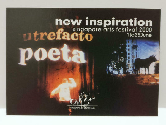 LUCKYPIGEON888 Singapore Arts Festival Ombra Poet 2000 Ad Postcard (E0173)