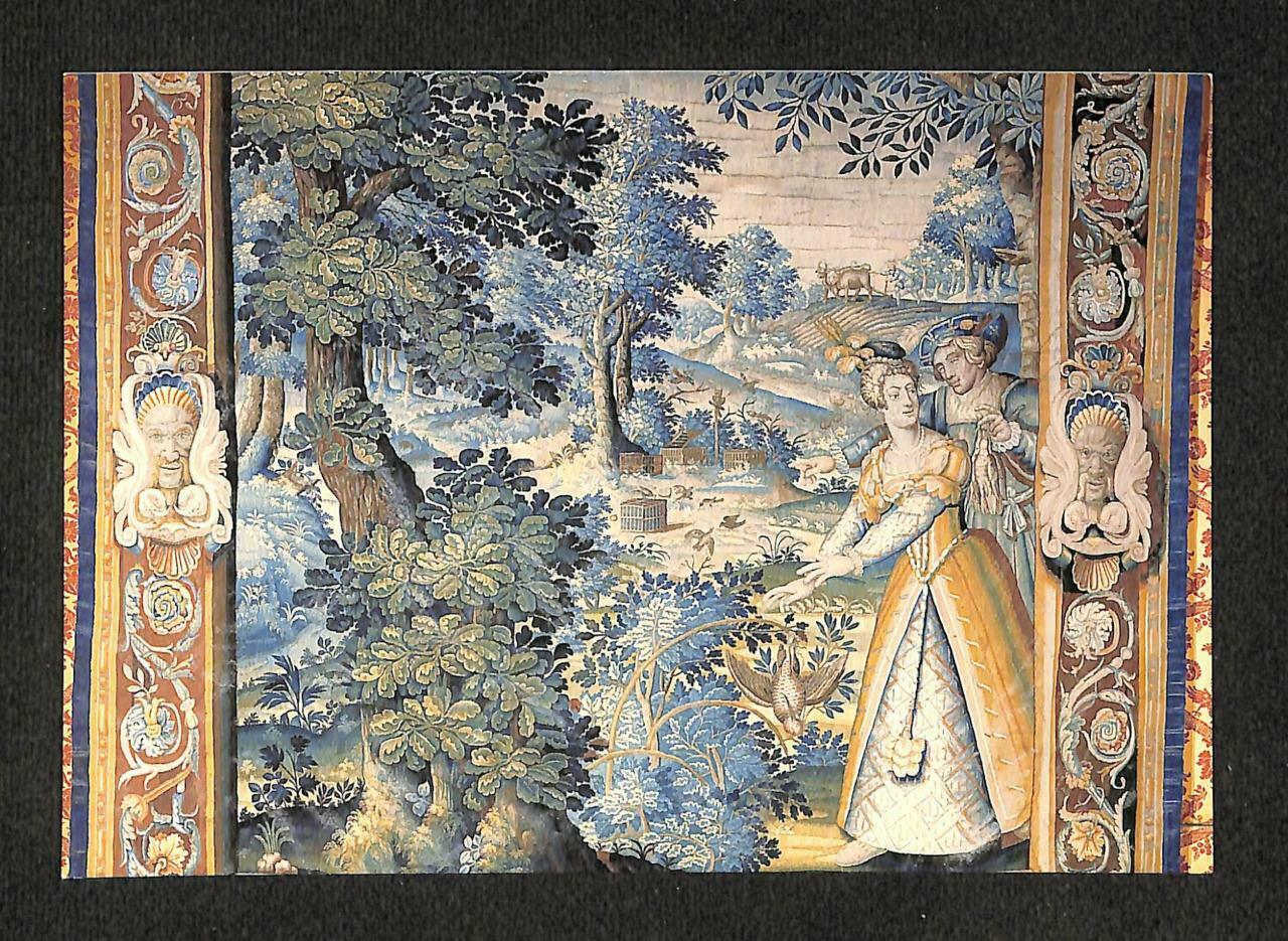 LUCKYPIGEON Chateau De Chambord Birds Tree Animals Painting Postcard (C1589)