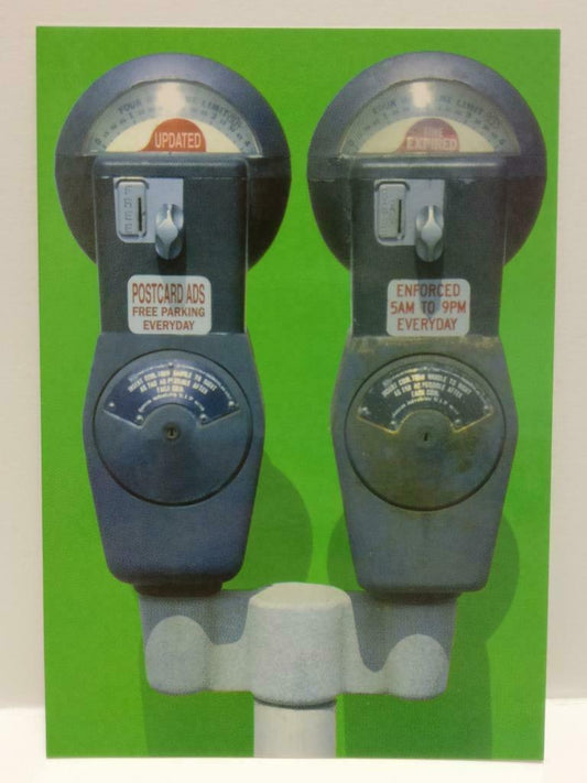 LUCKYPIGEON888 Vintage Retro Car Park Parking Meters Singapore Postcard (E0194)