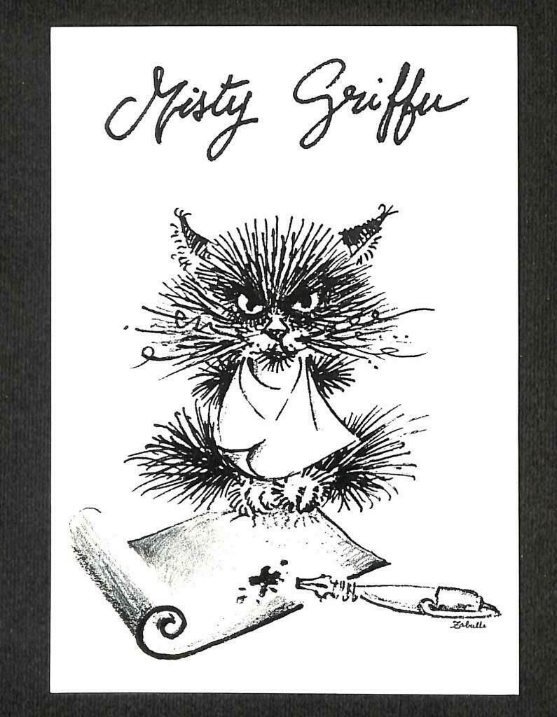 LUCKYPIGEON Isabelle Jarrige Misty Griffu Cat Drawing Postcard (C1646)