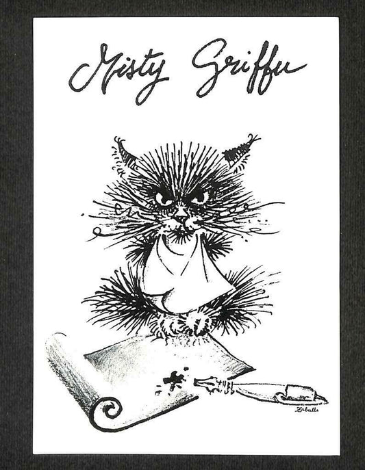 LUCKYPIGEON Isabelle Jarrige Misty Griffu Cat Drawing Postcard (C1646)