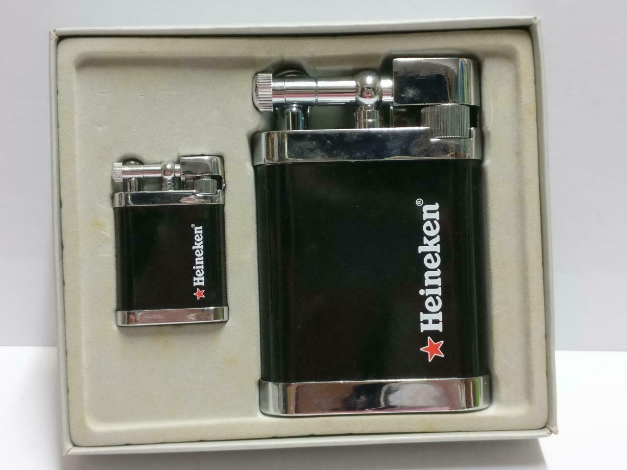 Unused Vintage Singapore Heineken Beer Lighters x 2 Display In Box F/S A2167 *J