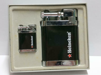 Unused Vintage Singapore Heineken Beer Lighters x 2 Display In Box F/S A2167 *J