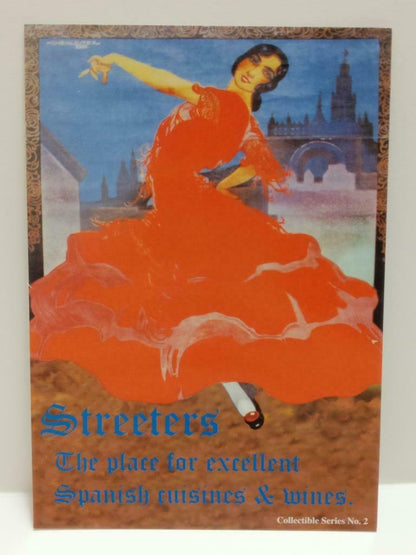 LUCKYPIGEON888 Spanish Flamenco Dancer Red Gown Singapore Ad Postcard (E0291)