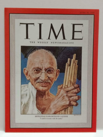 LUCKYPIGEON888 Time Magazine India Gandhi 1999 Singapore Postcard (E0379a)