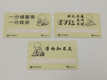 Cute Little Monk 小和尚 Chinese English Quotes Plastic Card x6 Lot F/S (A2405)