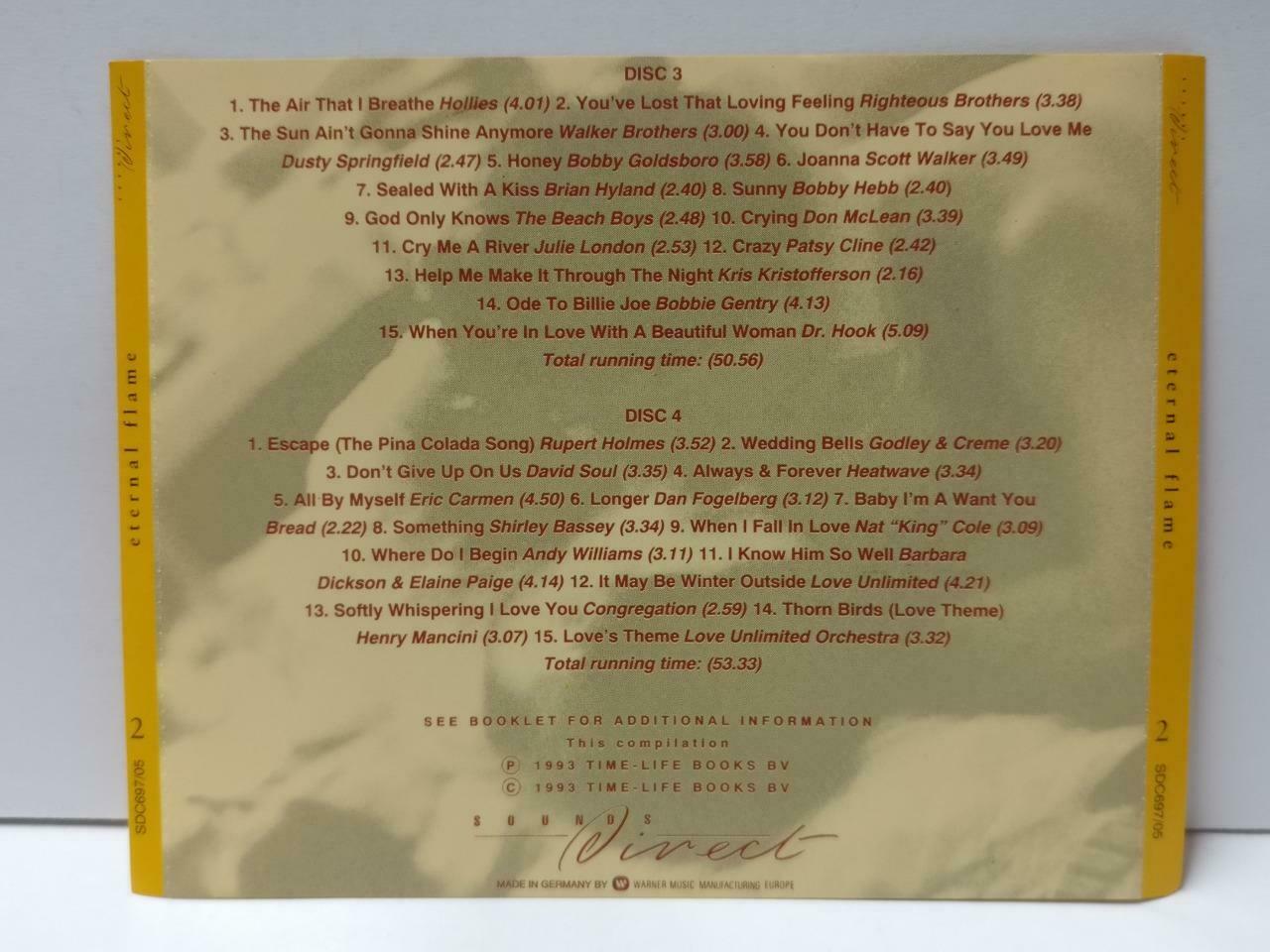 Eternal Flame Beach Boys Dr Hook Nat King Cole Hollies 1993 Germany 2x CD CDS524