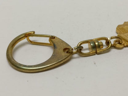 LP888 Vintage Singapore Sri Arasakesari Sivan Temple Gold Tone Keychain F/S (B772)