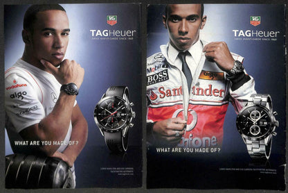 Tag Heuer Tiger Woods Brad Pitt Lewis Hamilton Magazine Print Ad x 8 (P919)