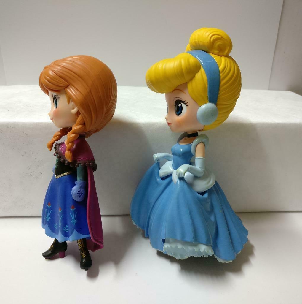 Disney QPosket Frozen Anna Cinderella Cute Figure Toys x2 Lot F/S (FTY010) *25