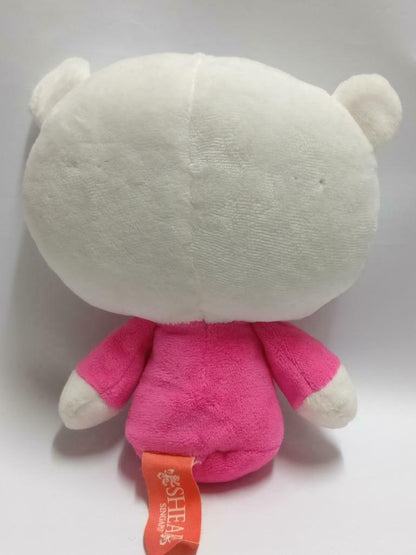 Cute Pink Shirt Teddy Bear Baby Rattle 6" Plush Soft Toy F/S (PTY048)