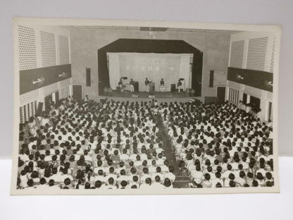 Vtg Asian Chinese Performance Live Band In School Hall Portrait B&W Photo (P391)