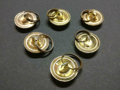 LP888 Vintage Singapore Army Round Gold Tone 6 x Lion Button F/S B887