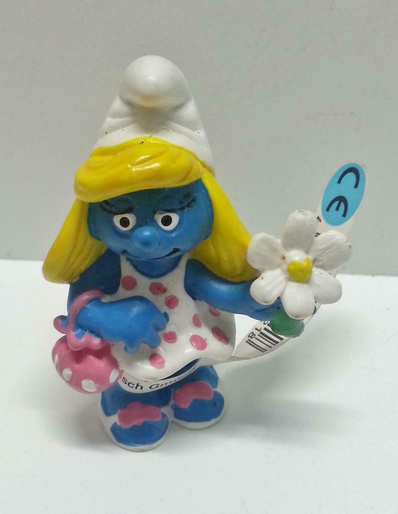 Rare Vintage Unique Smurfs Smurfette Plastic Figurine Made In Germany F/S (B106)