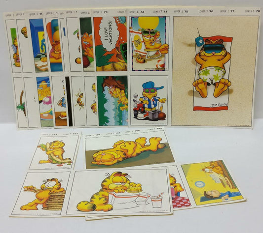 Vintage Cute Cartoon Mega Rare Garfield The Cat Stickers x 22 Sheets (C2259)