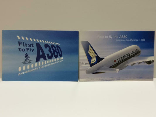 LUCKYPIGEON888 Singapore Airlines SIA Airbus A380 Sky Postcard Set Of 2 (E0452)