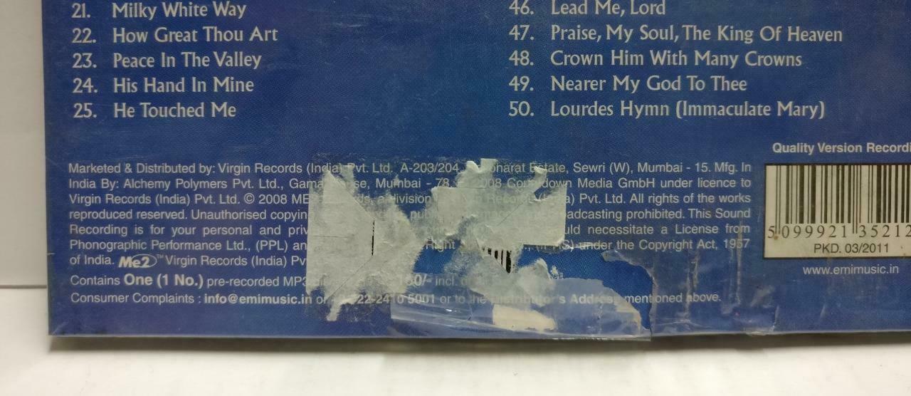 Sealed 50 Greatest Gospel Songs Christian Jesus Worship MP3 2008 India CD CD944