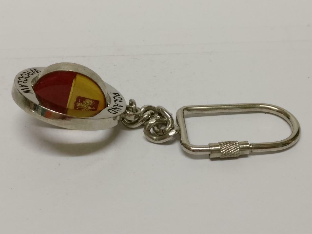 LP888 Vintage Poland Wroclaw Metal Silver Tone Souvenir Keychain Keyring F/S (B694)