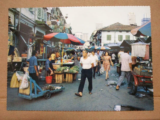 LUCKYPIGEON Chinatown Street Stalls Market Singapore Postcard (C2030)