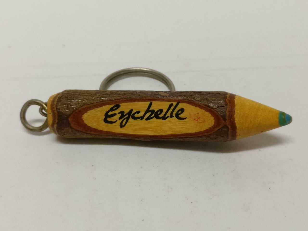 LP888 Vintage Handmade Mini Wooden Pencil Name Eychelle Keychain Keyring F/S (B731)