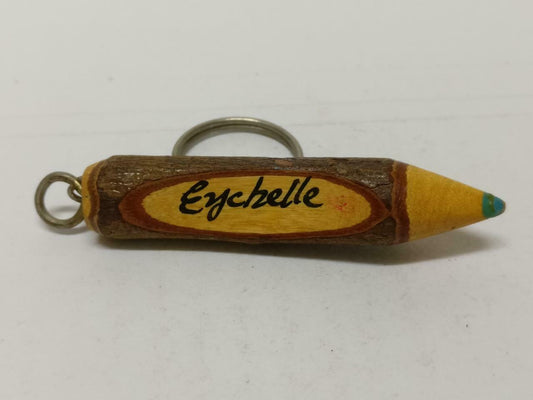 LP888 Vintage Handmade Mini Wooden Pencil Name Eychelle Keychain Keyring F/S (B731)