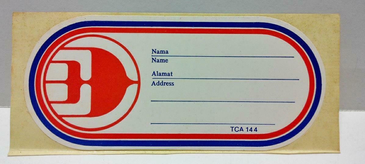 Vintage 80’s Sticker Malaysia Airlines F/S (A782)