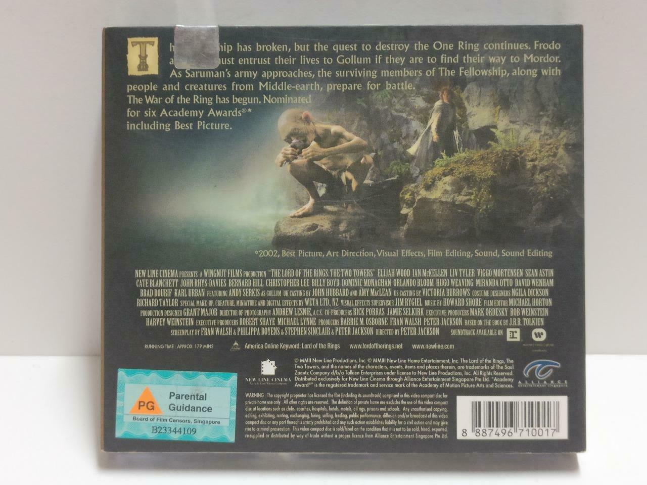 Movie Lord Of The Rings The Two Towers Elijah Wood Singapore Video 3x VCD CD1101