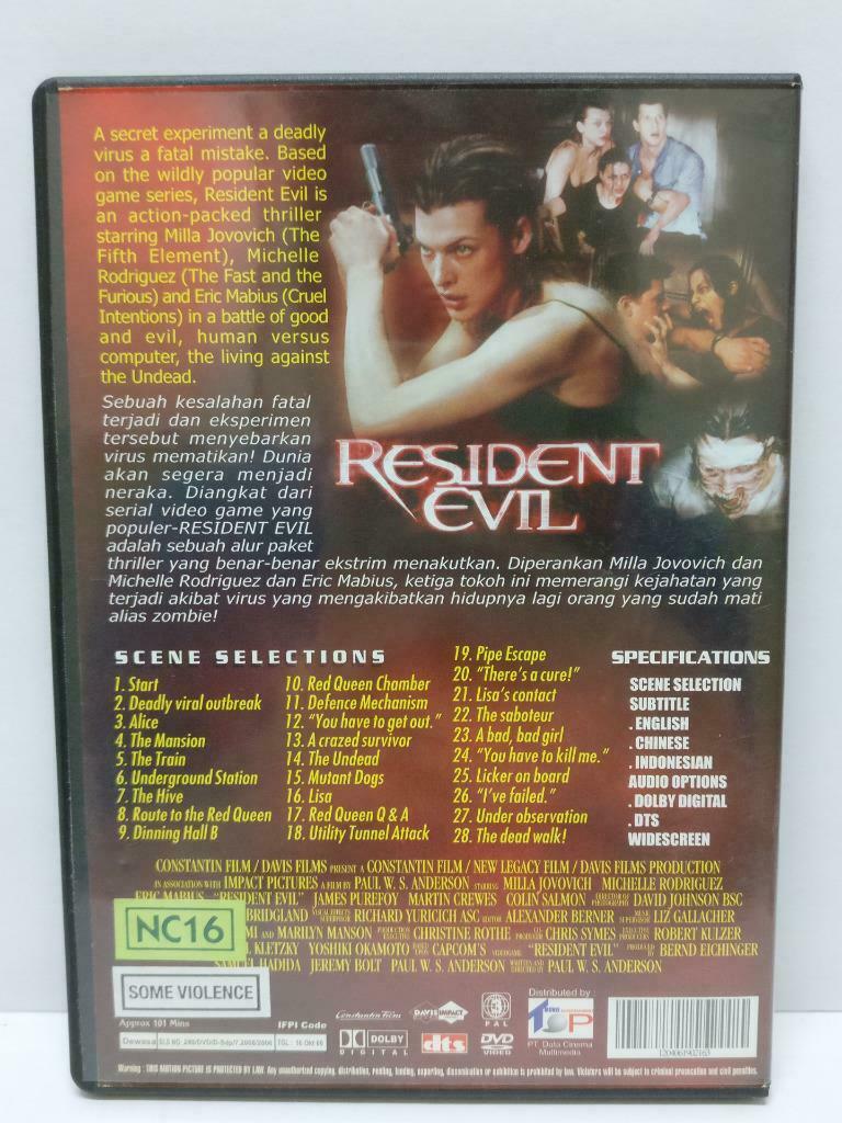 Movie Resident Evil Milla Jovovich 2006 Indonesia  Chinese Sub R3 DVD (DVD002)