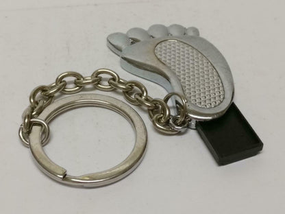 LP888 Vintage Mini Foot Footprint Silver Tone Metal Case Keychain Keyring F/S (B724)