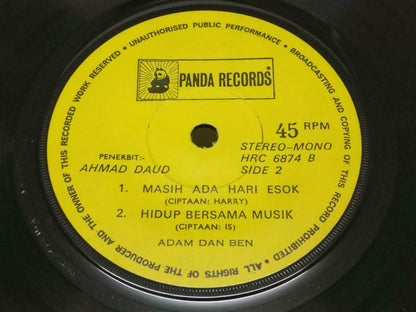 Singapore Adam & Ben Rare Ahmad Daud Band 1973 Rare Malay EP 7" 45RPM (EP356)