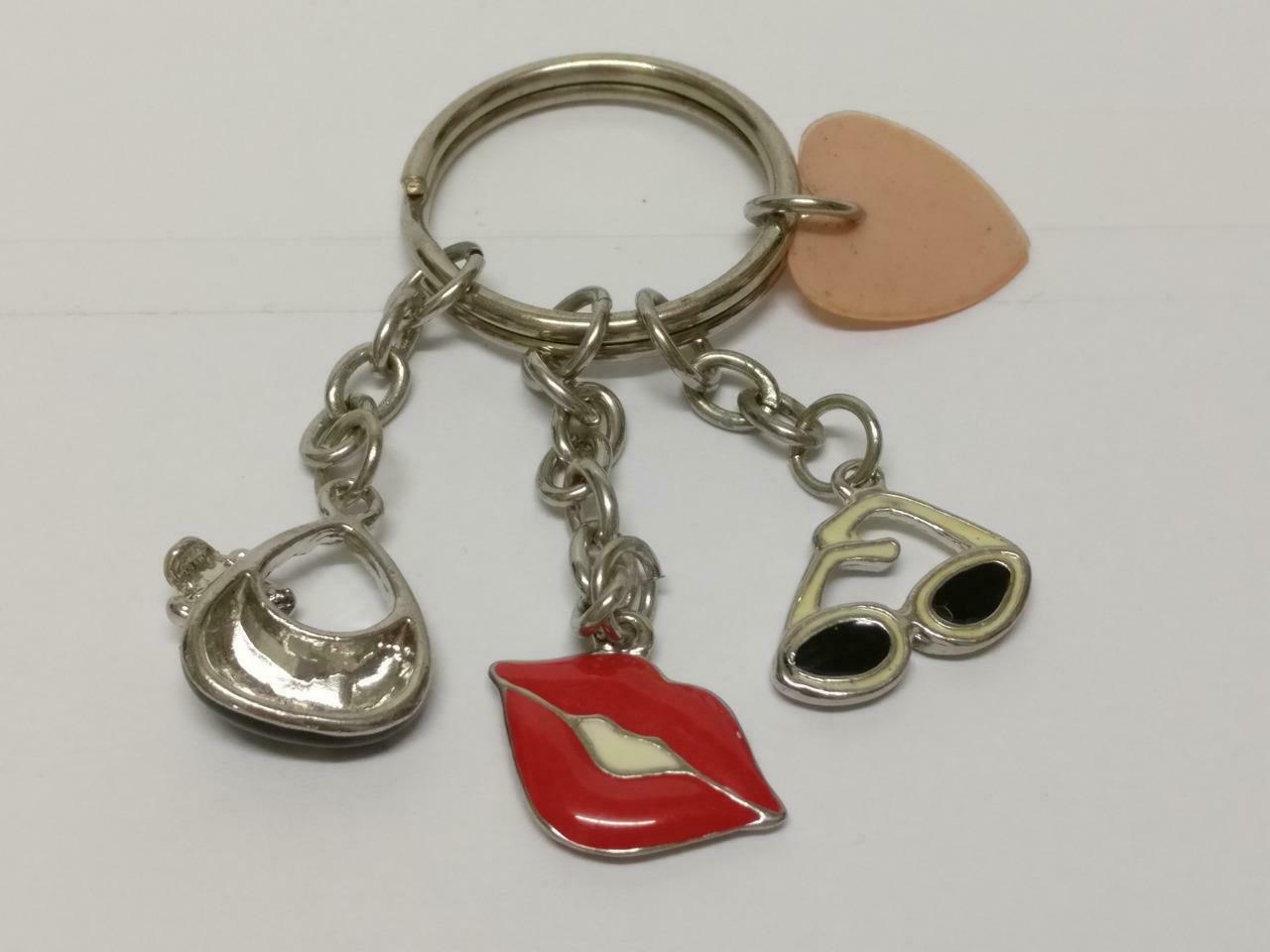 LP888 Vintage Ladies Accessories Bag Sunglass Lips Metal Keychain Keyring F/S (B646)